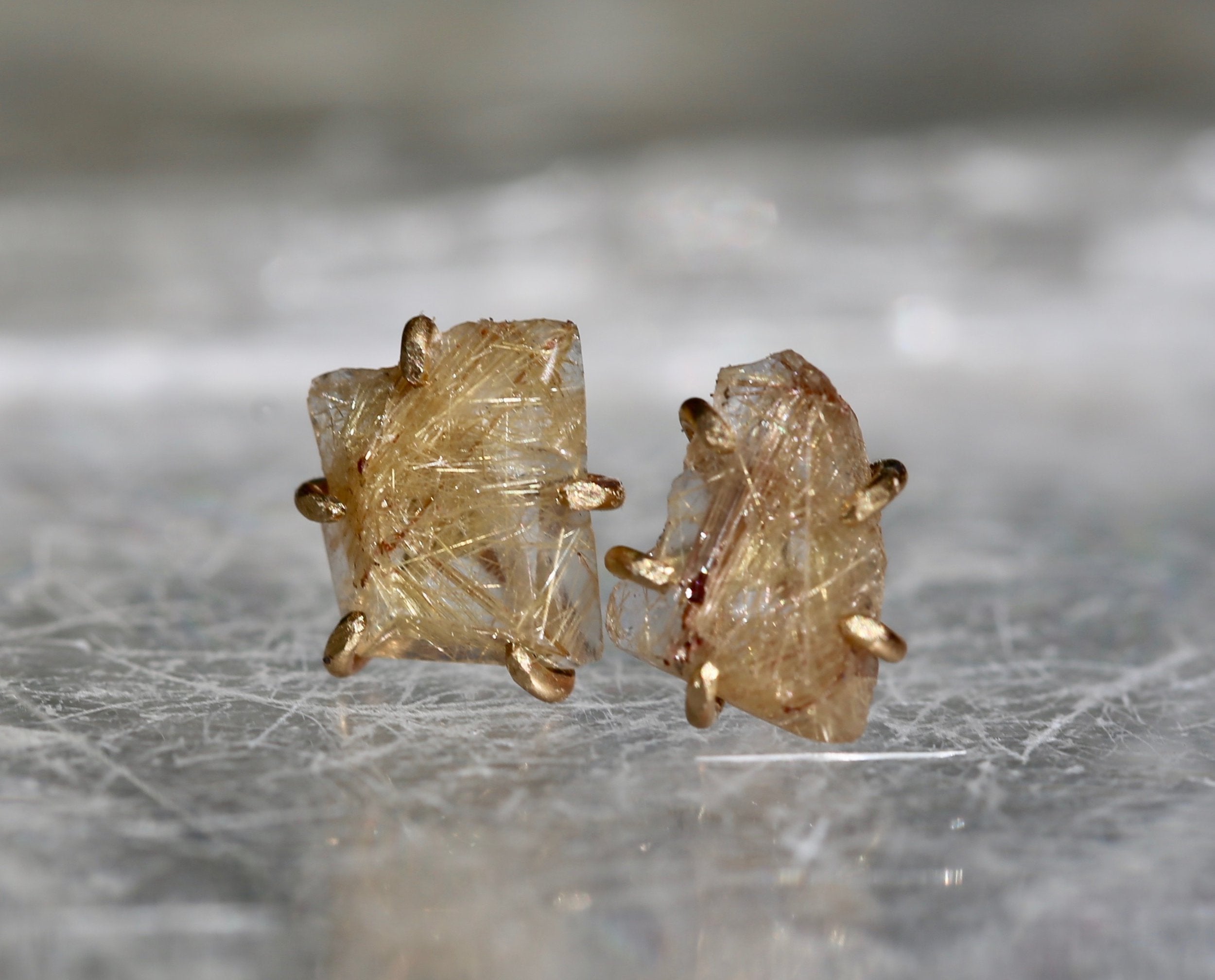 Tourmalated Quartz studs