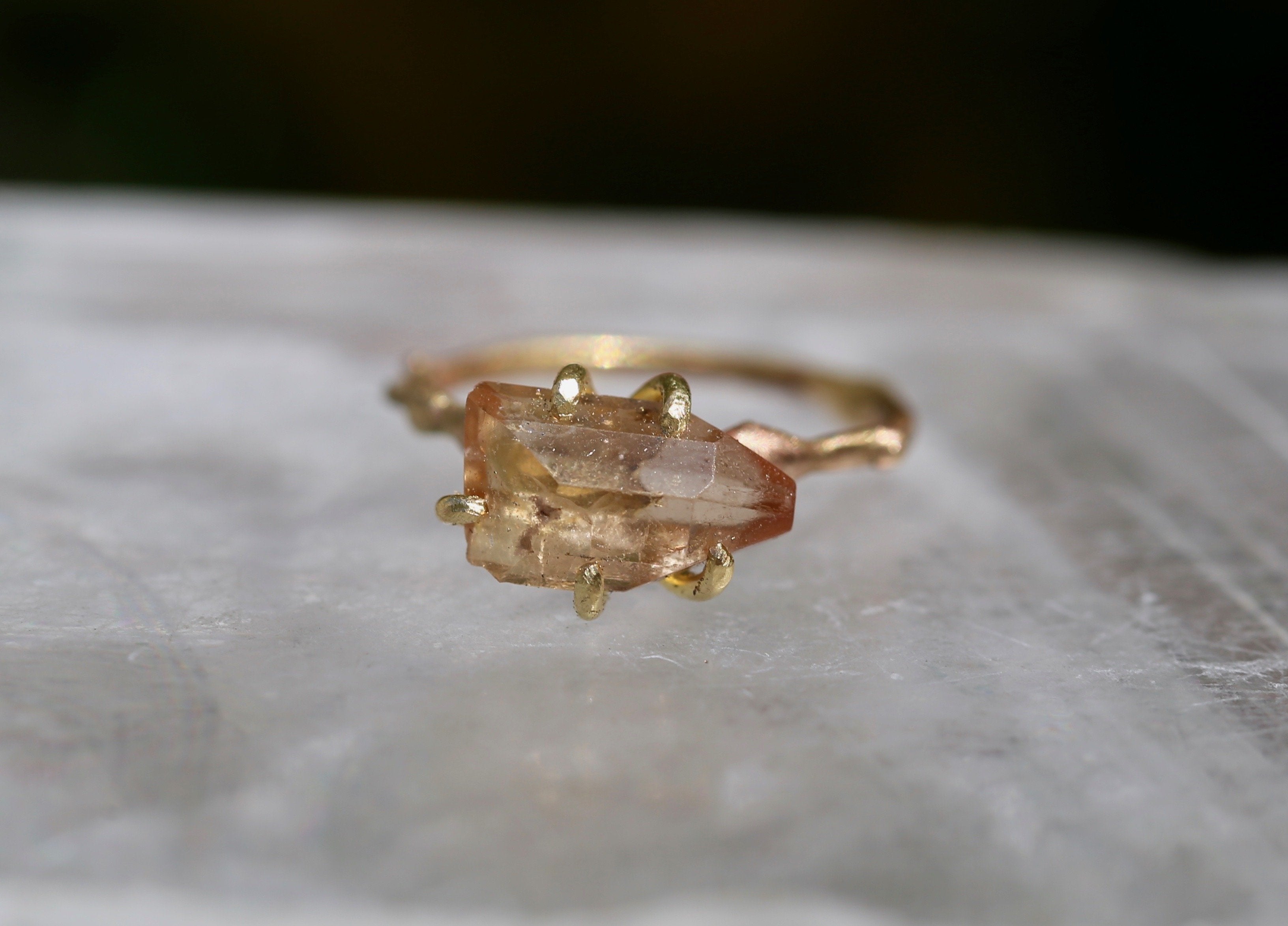 Mexican Topaz ring on gold band