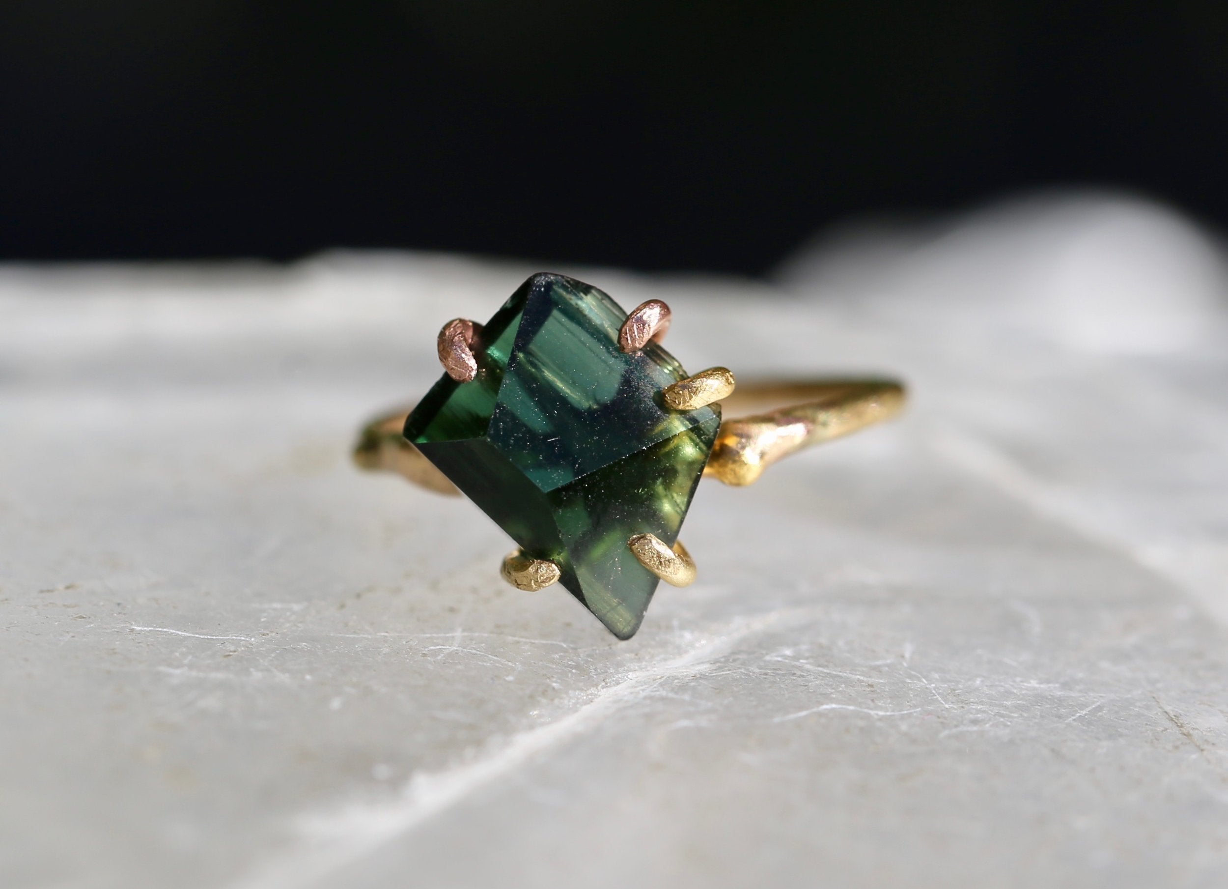 Tourmaline green ring