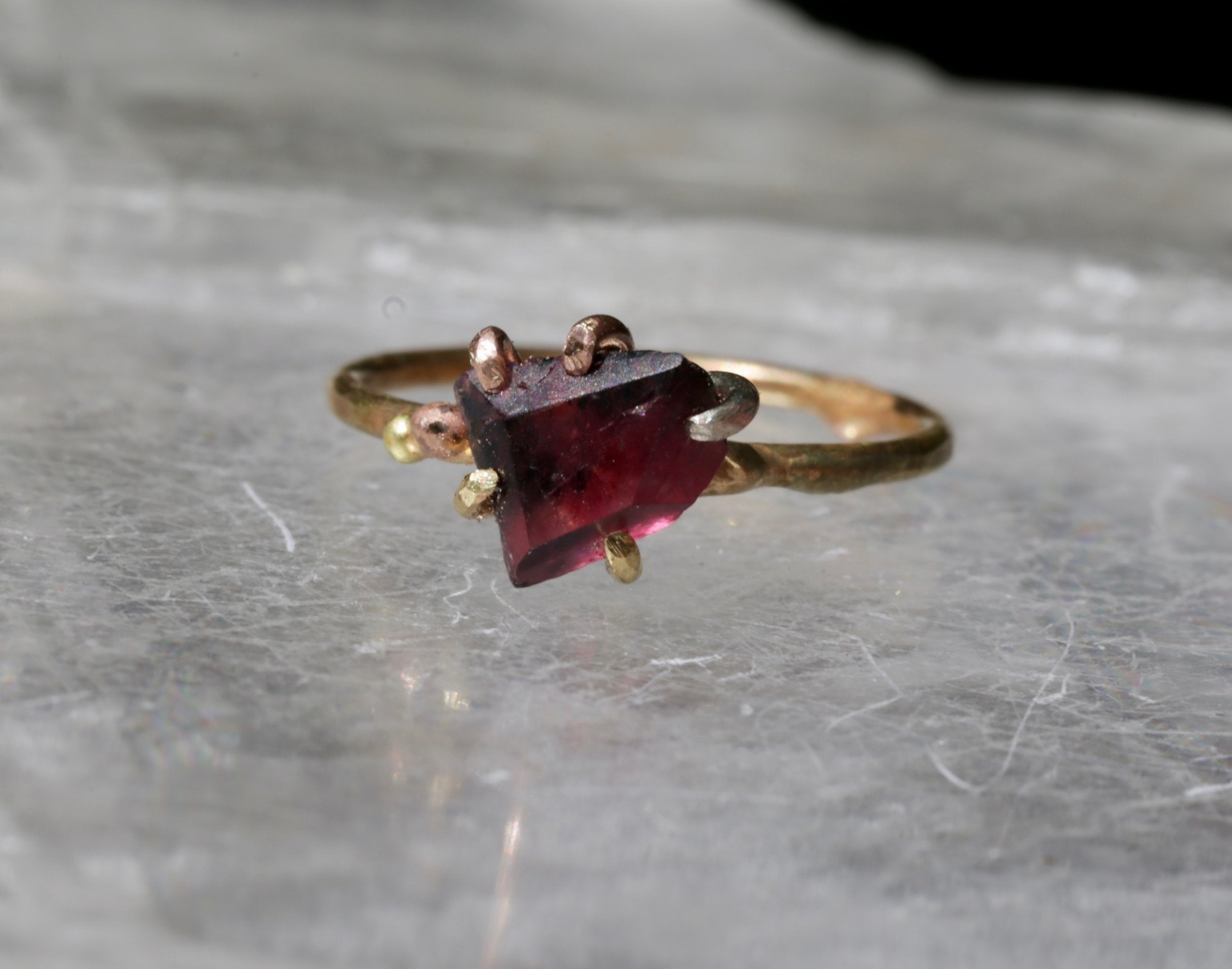 Unheated Tanzanian ruby small ring