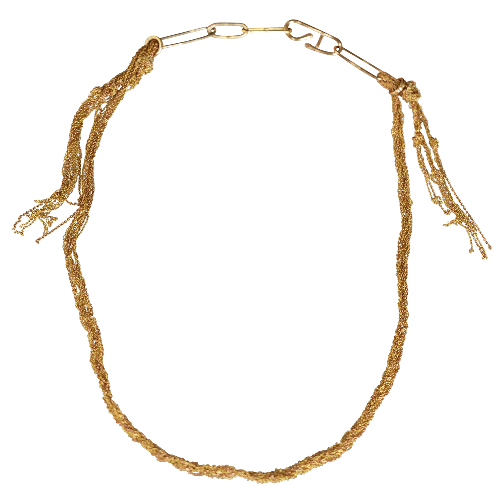 16.5" Hand Braided Heavy Gold Rope Chain