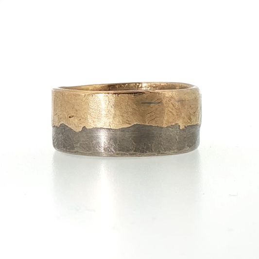 9MM Palladium and Gold Edge Band