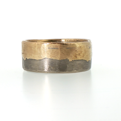 9MM Palladium and Gold Edge Band