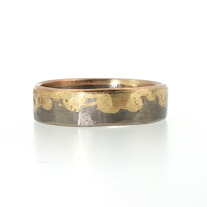 6MM Palladium and Gold Edge Band