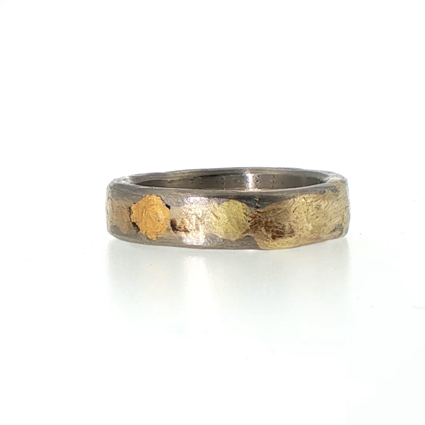Palladium and Gold Heavy Seamed Band