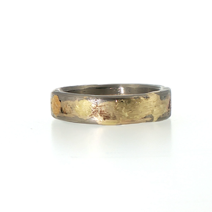 Palladium and Gold Heavy Seamed Band