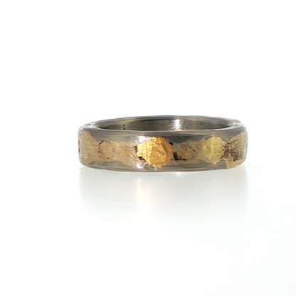 Palladium and Gold Heavy Seamed Band