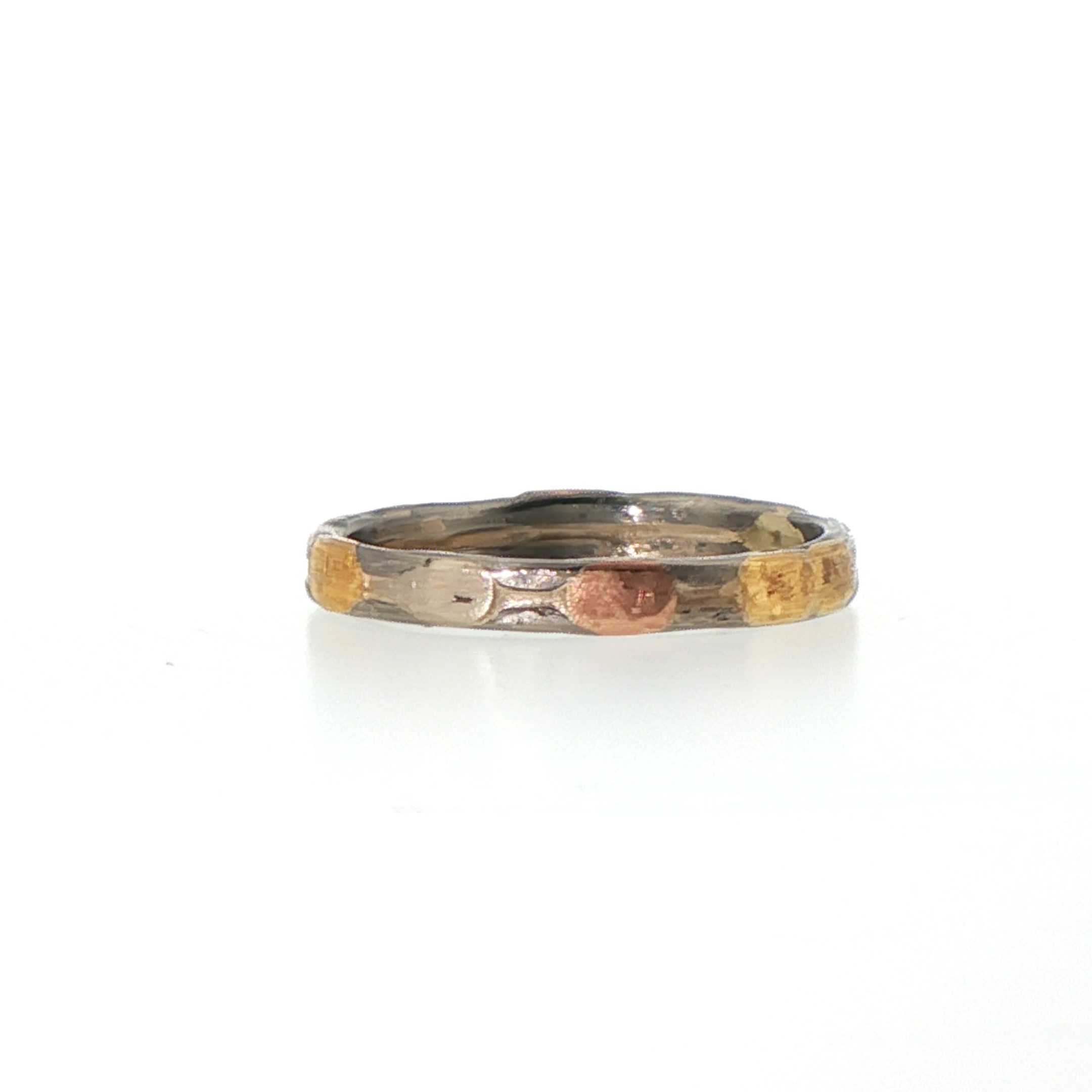 Palladium and Gold Skinny Seamed Band
