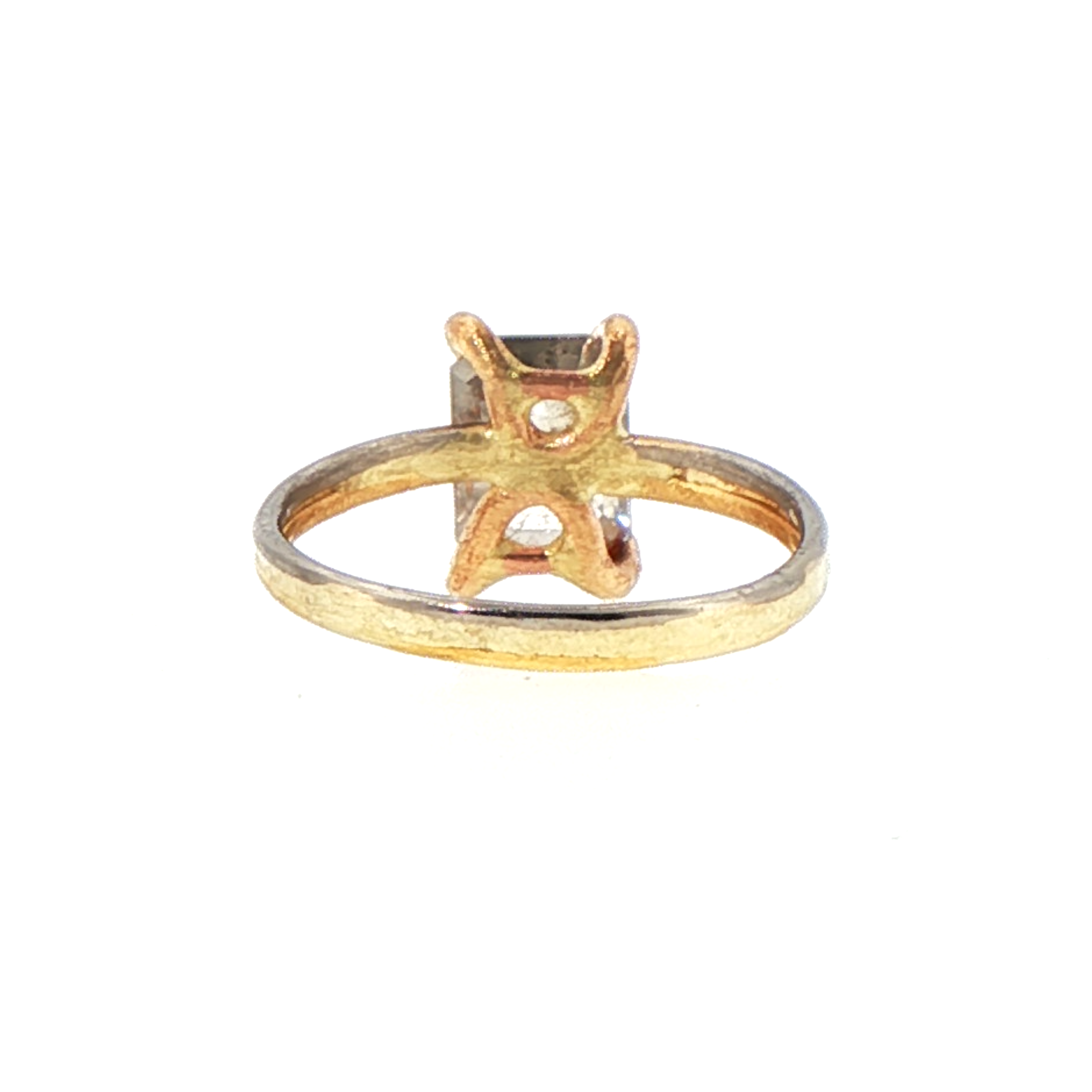 Red Salt and Pepper 1.5CT Rose Cut Diamond on our 2MM Gold Skinny Seamed Band
