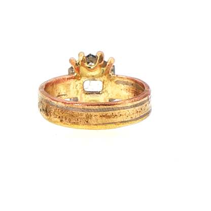 Salt and Pepper 2CT Portrait Cut Diamond on Our New Classic Gold Linear Band