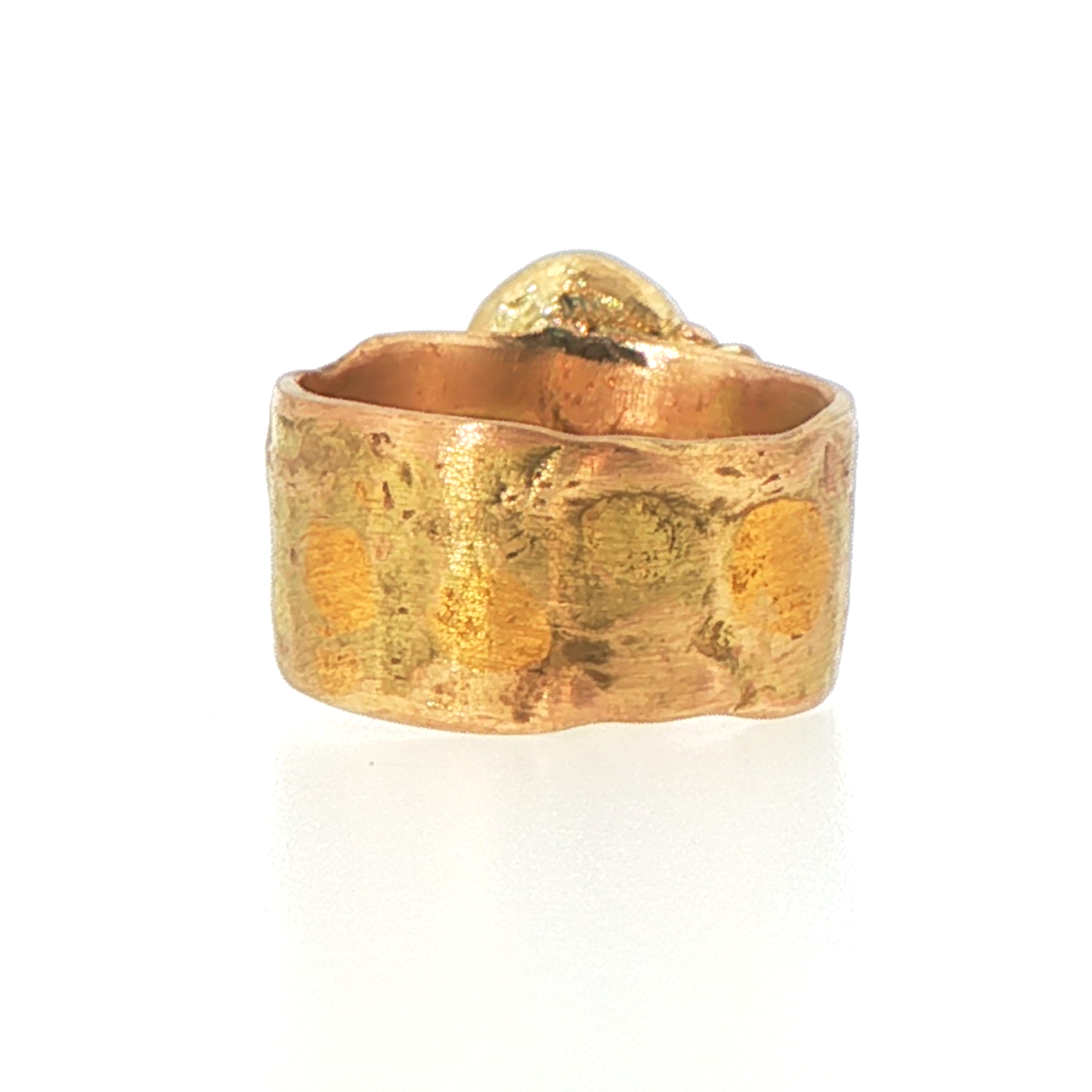 Natural Black 4.62CT Diamond Ring on a 9MM Gold Cigar Band