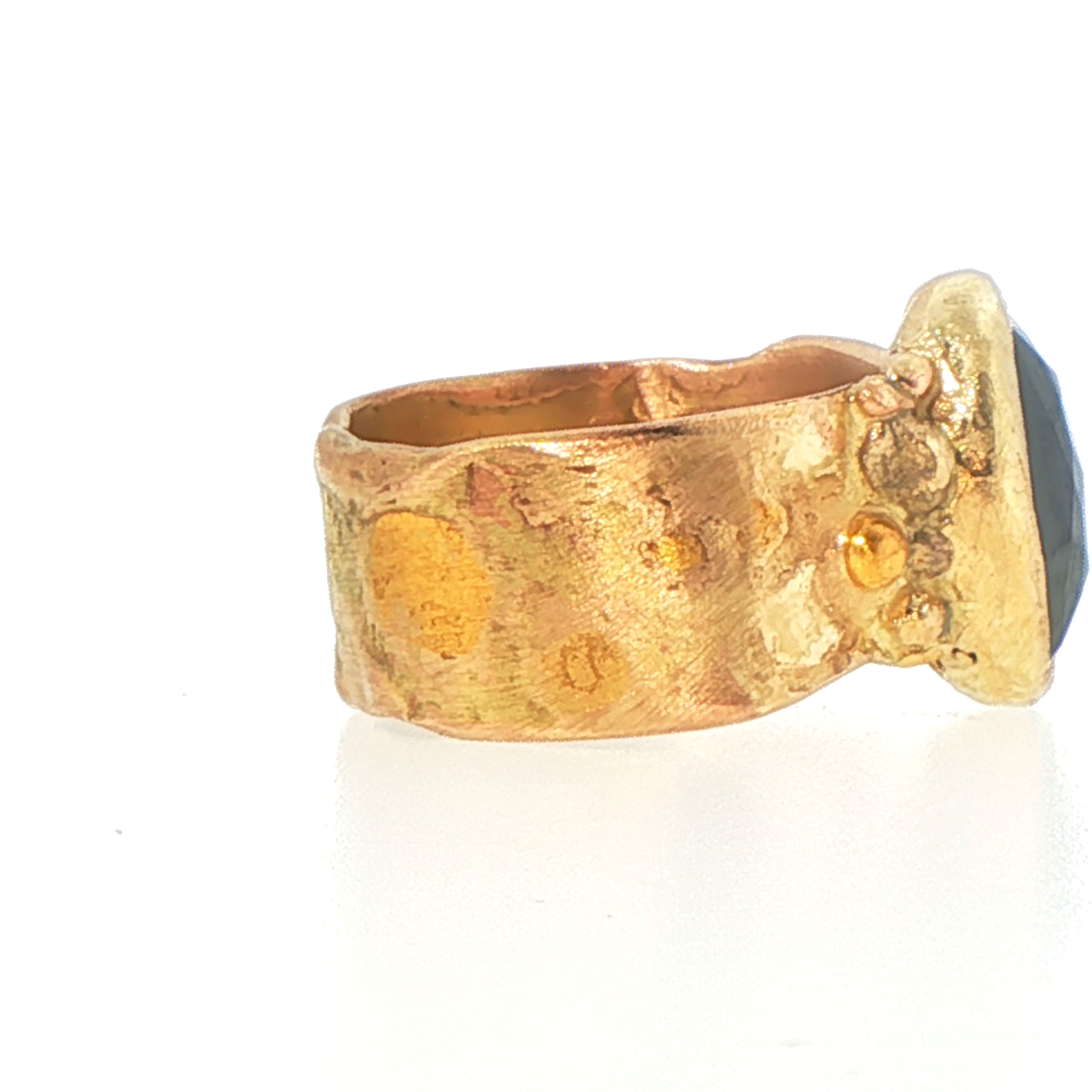 Natural Black 4.62CT Diamond Ring on a 9MM Gold Cigar Band