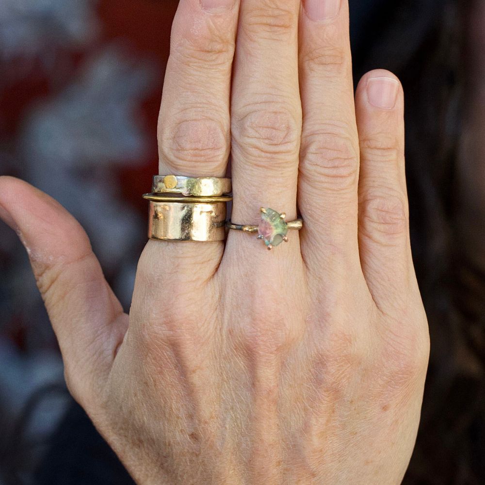 Watermelon Tourmaline Small Stone Ring