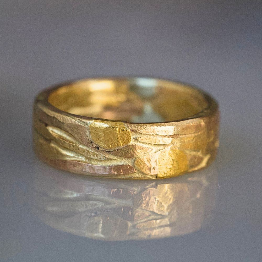 Yellow Gold Flat Ribbon Ring