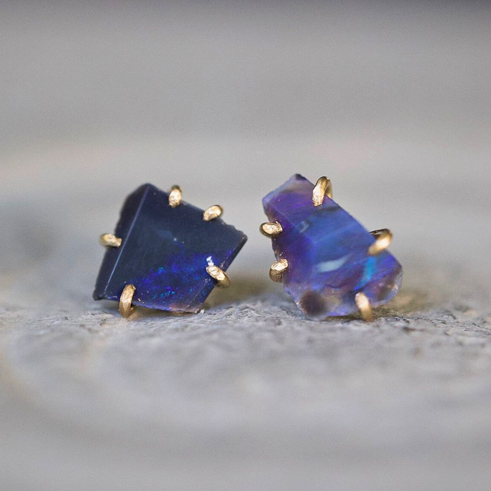 Australian Dark Opal Medium Stone Studs