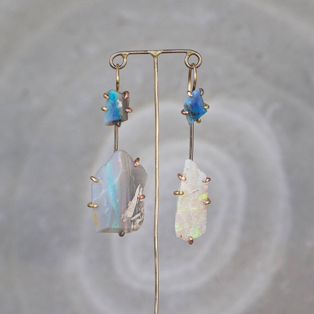 Australian Opal Day to Night Earring Set