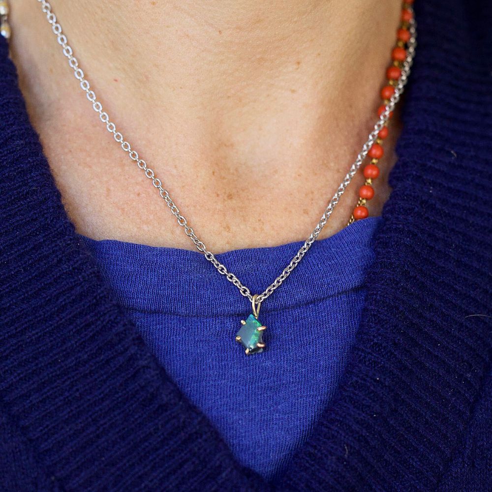 Australian Dark Opal Extra Small Stone Pendant