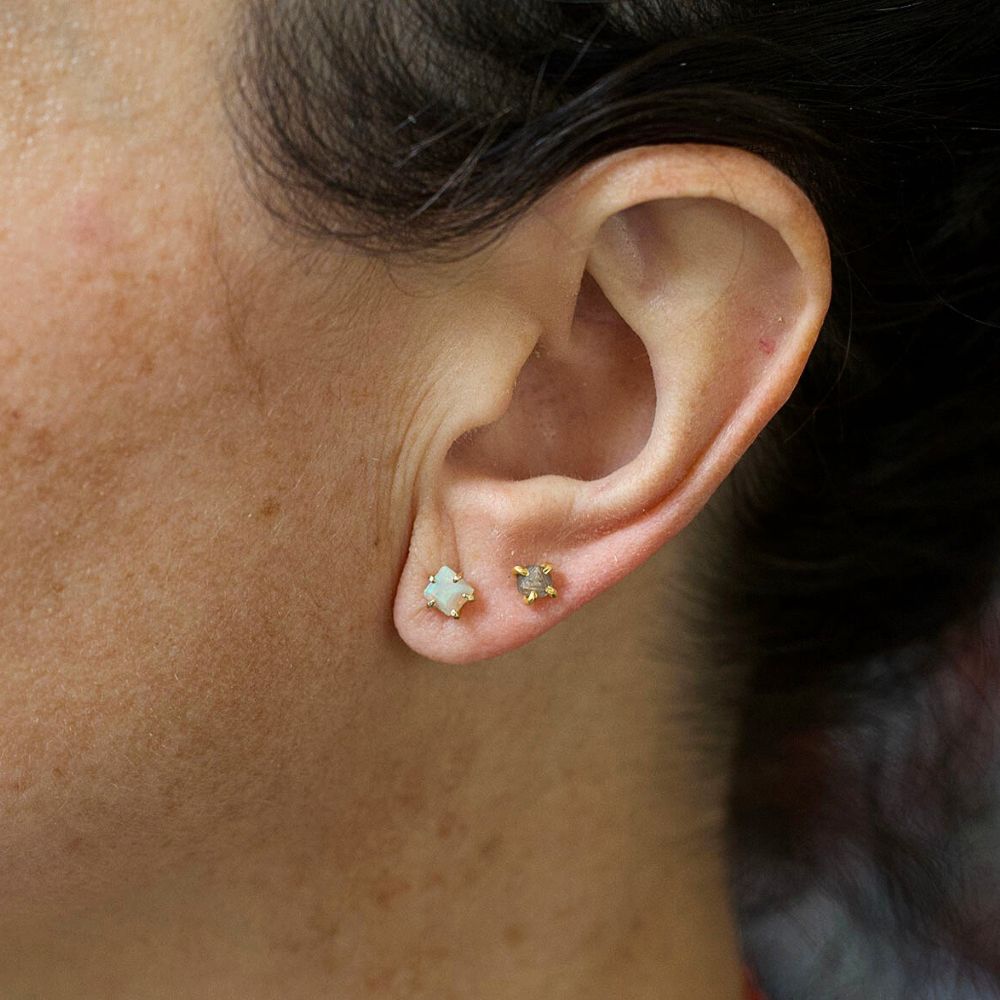 Australian Asymmetrical Opal Extra Small Stone Studs