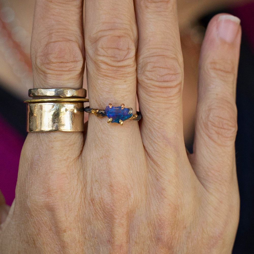 Australian Exceptional  Opal Small Stone Ring