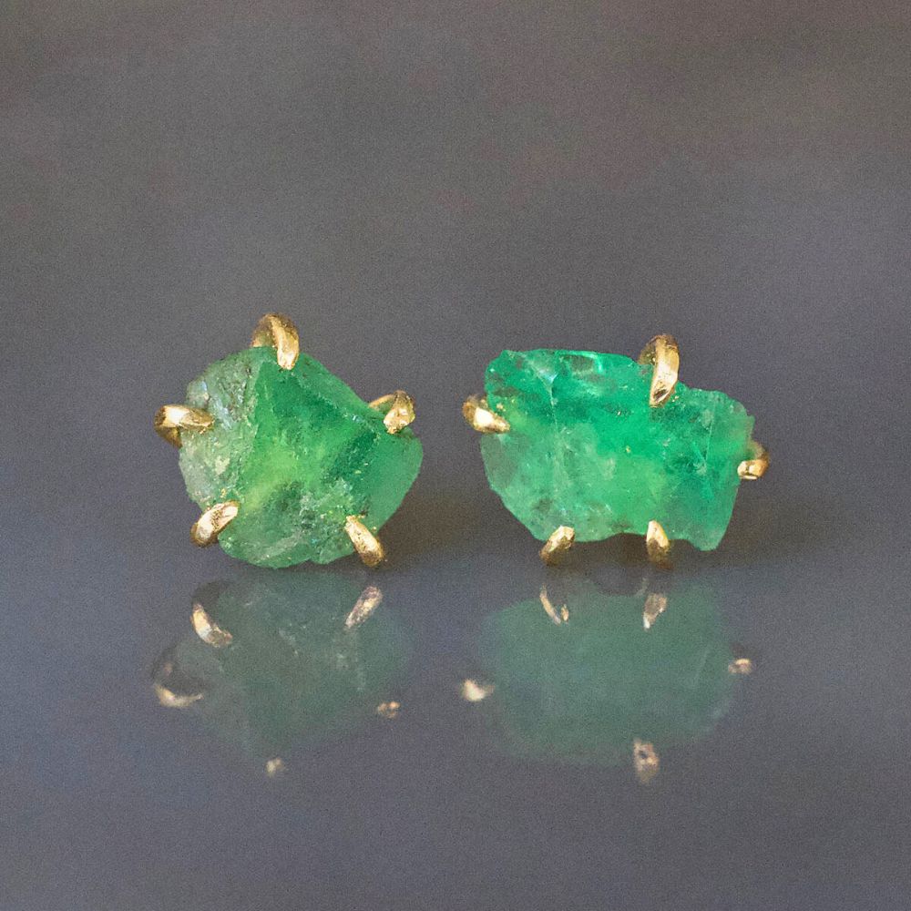 Brazilian Emerald Small Stone Studs