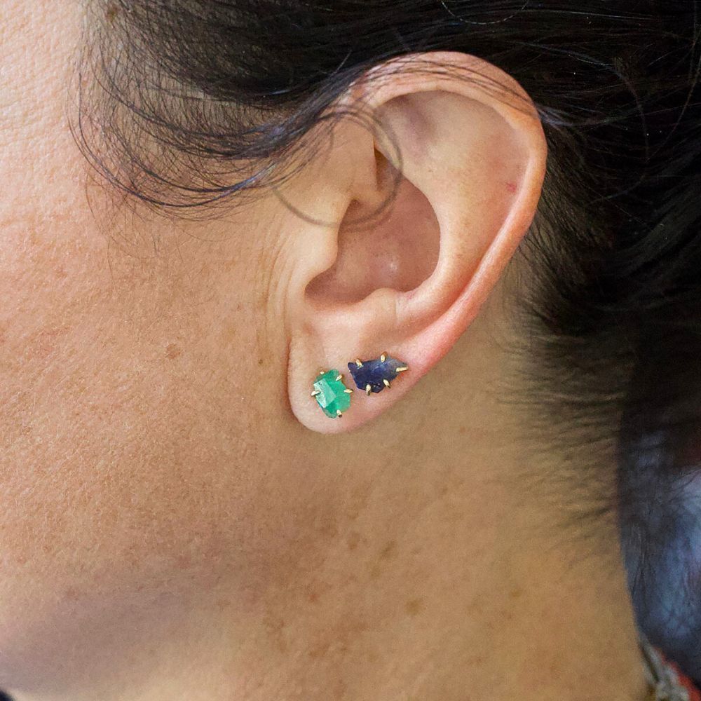 Brazilian Emerald Small Stone Studs