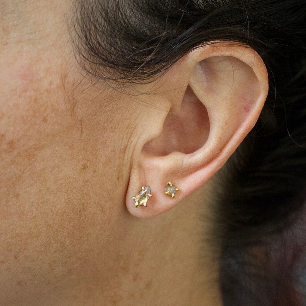 Champagne 0.61t Rose Cut Diamond Studs