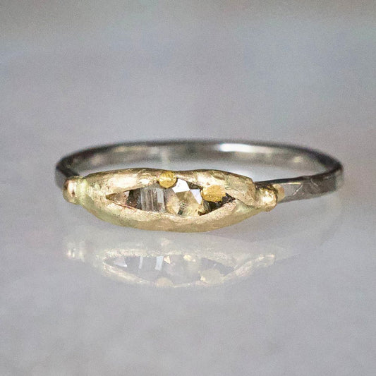 Mixed Diamond Band Mini with a Palladium Band