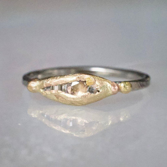 Mixed Diamond Band Mini with a Palladium Band