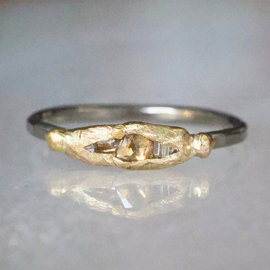 Mixed Diamond Band Mini with a Palladium Band