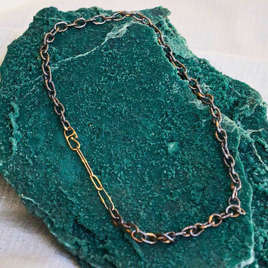 Heavy Weight Silver and Gold Link Chain -20"