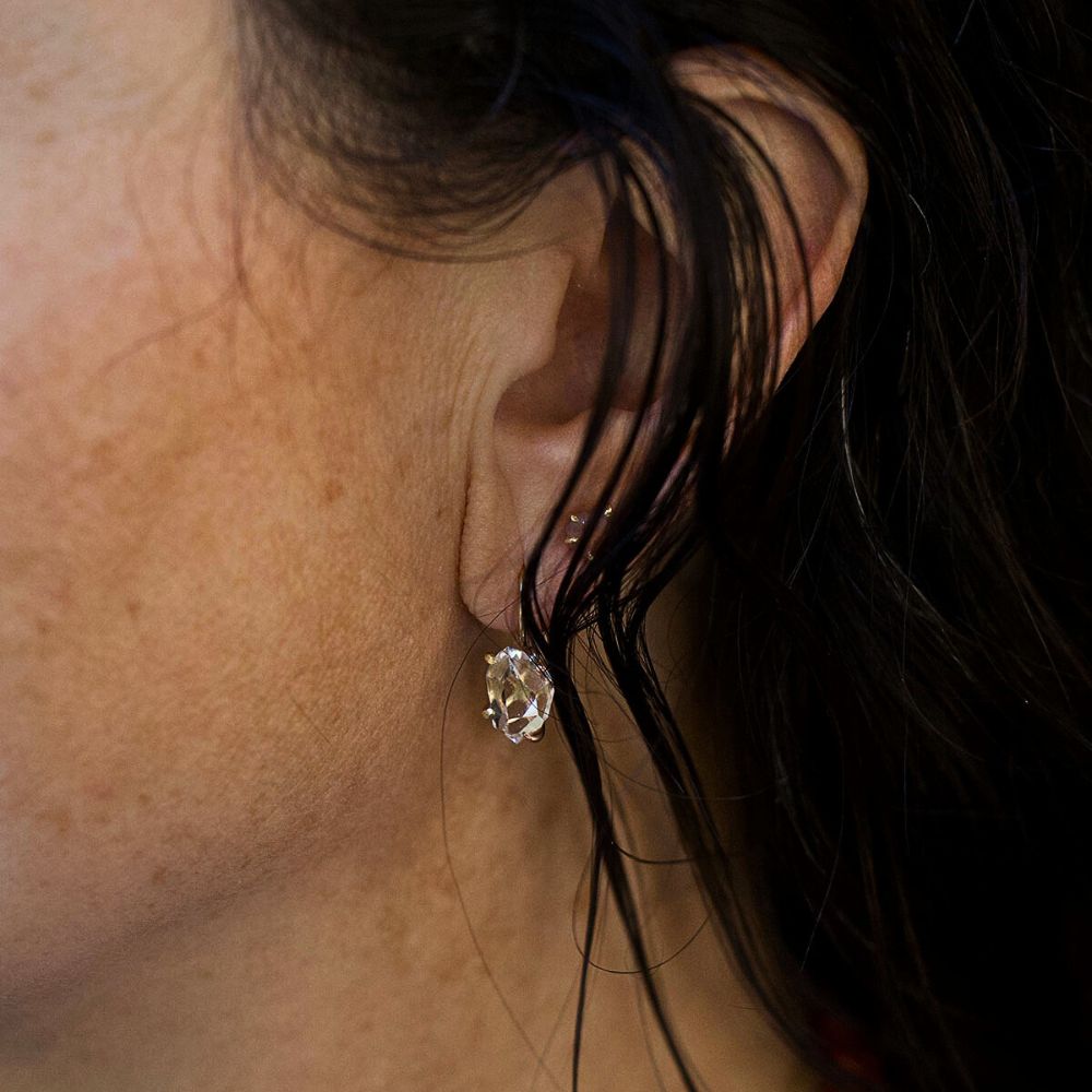 Herkimer Quartz Hook Earrings