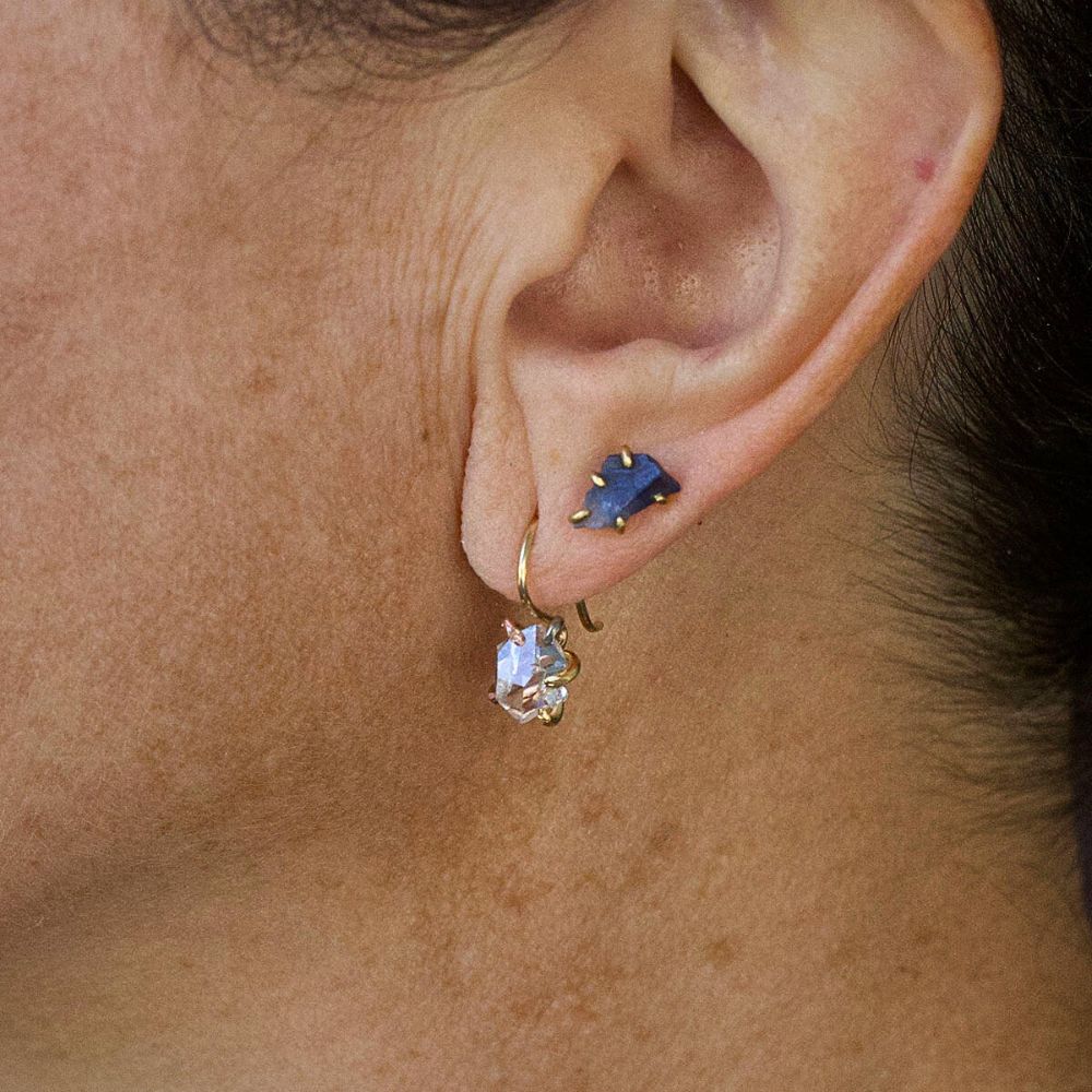 Herkimer Quartz Hook Earrings