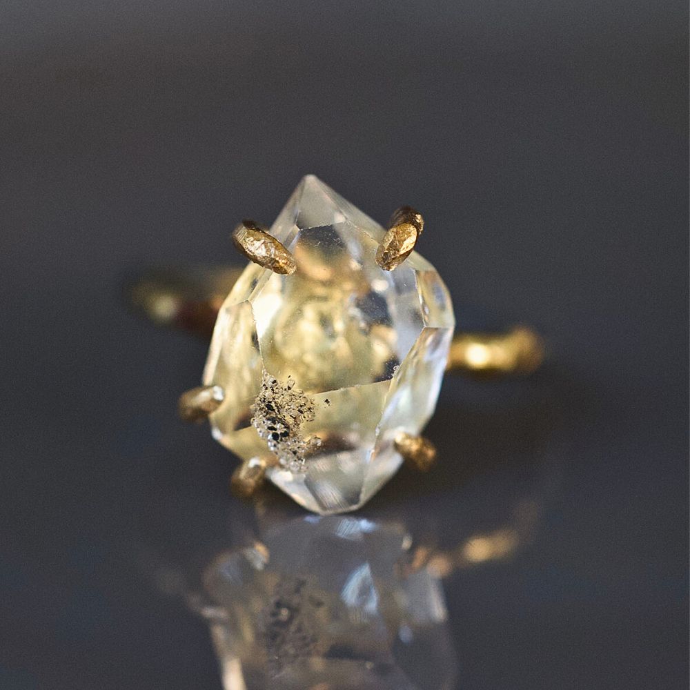 Herkimer Quartz  Medium Stone Ring