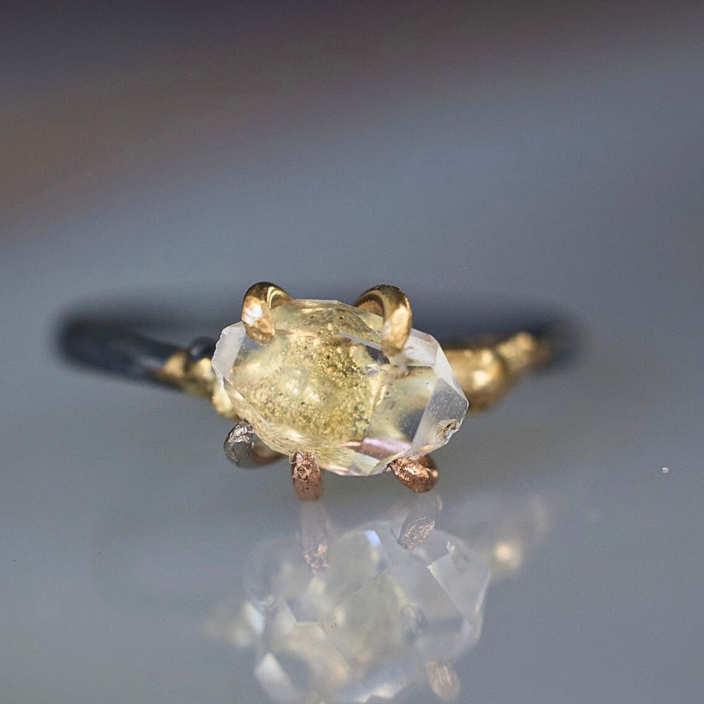 Herkimer Quartz Small Stone Ring