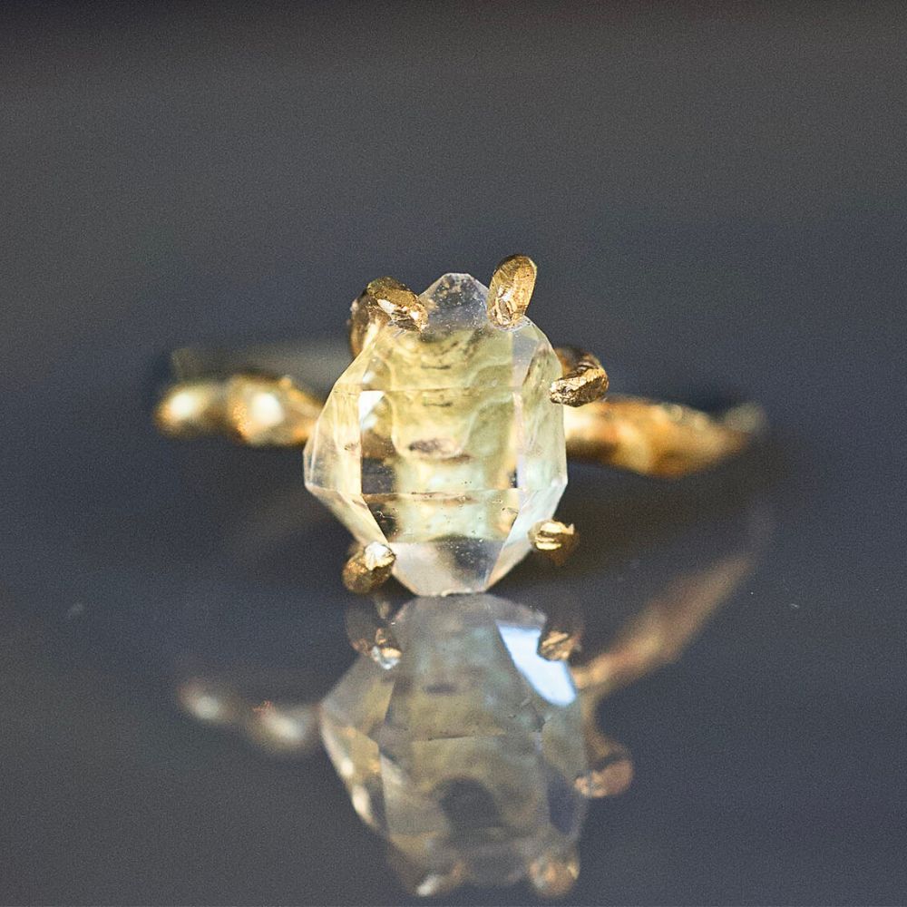 Herkimer Quartz Small Stone Ring