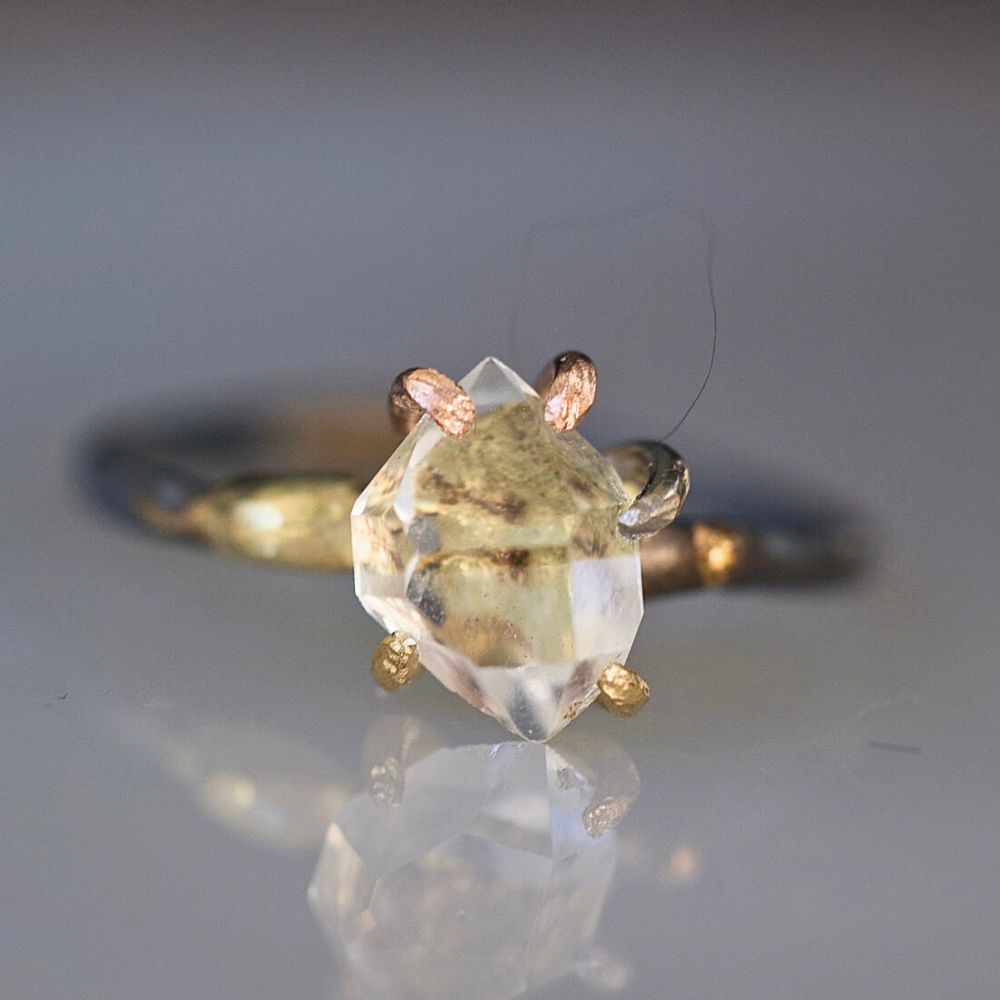 Herkimer Quartz Small Stone Ring