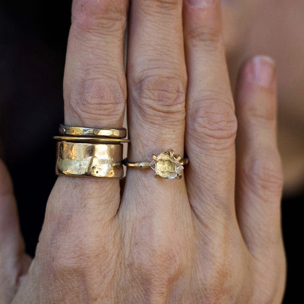 Herkimer Quartz Small Stone Ring