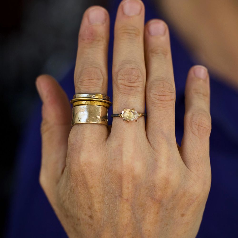 Herkimer Quartz Small Stone Ring