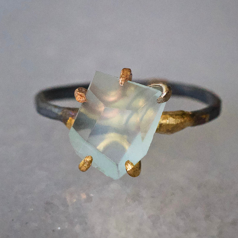 Gem Silica from Kashmir Medium Stone Ring