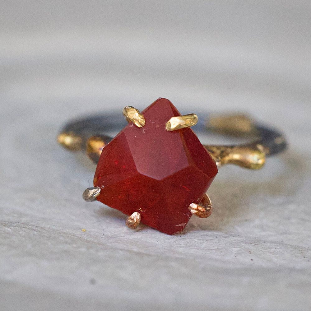 Mexican Fire Opal Medium Stone Ring