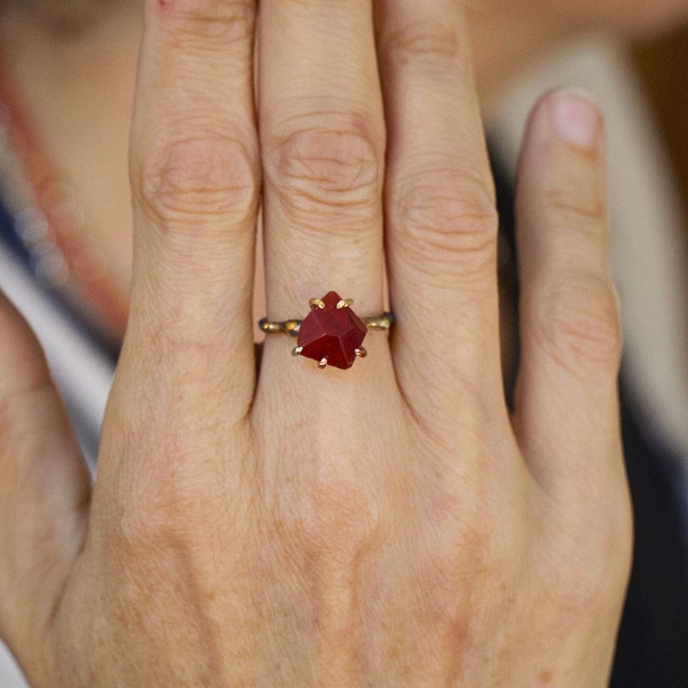 Mexican Fire Opal Medium Stone Ring