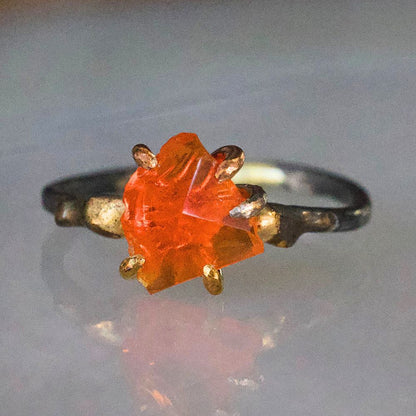 Mexican Fire Opal Small Stone Ring