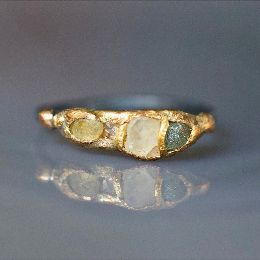 Montana Sapphire and Baguette Diamond Band