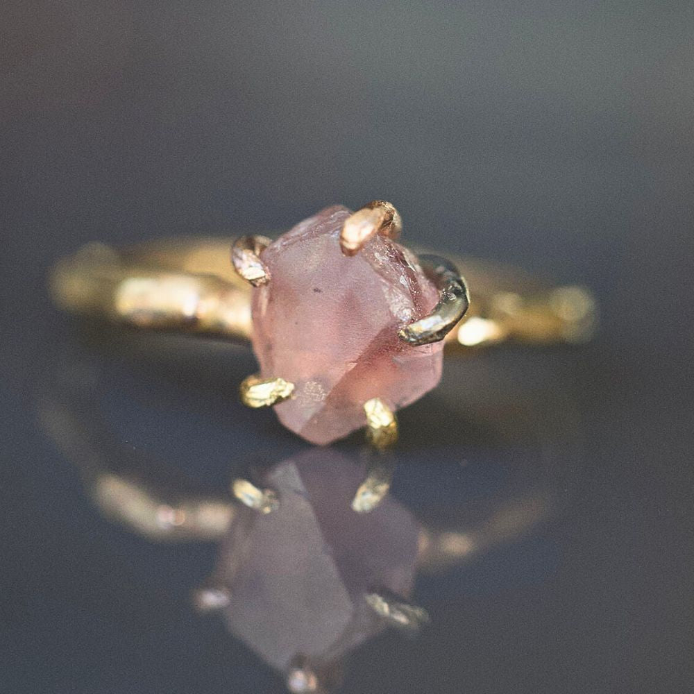 Montana Sapphire Small Stone Ring on a Yellow Gold Band