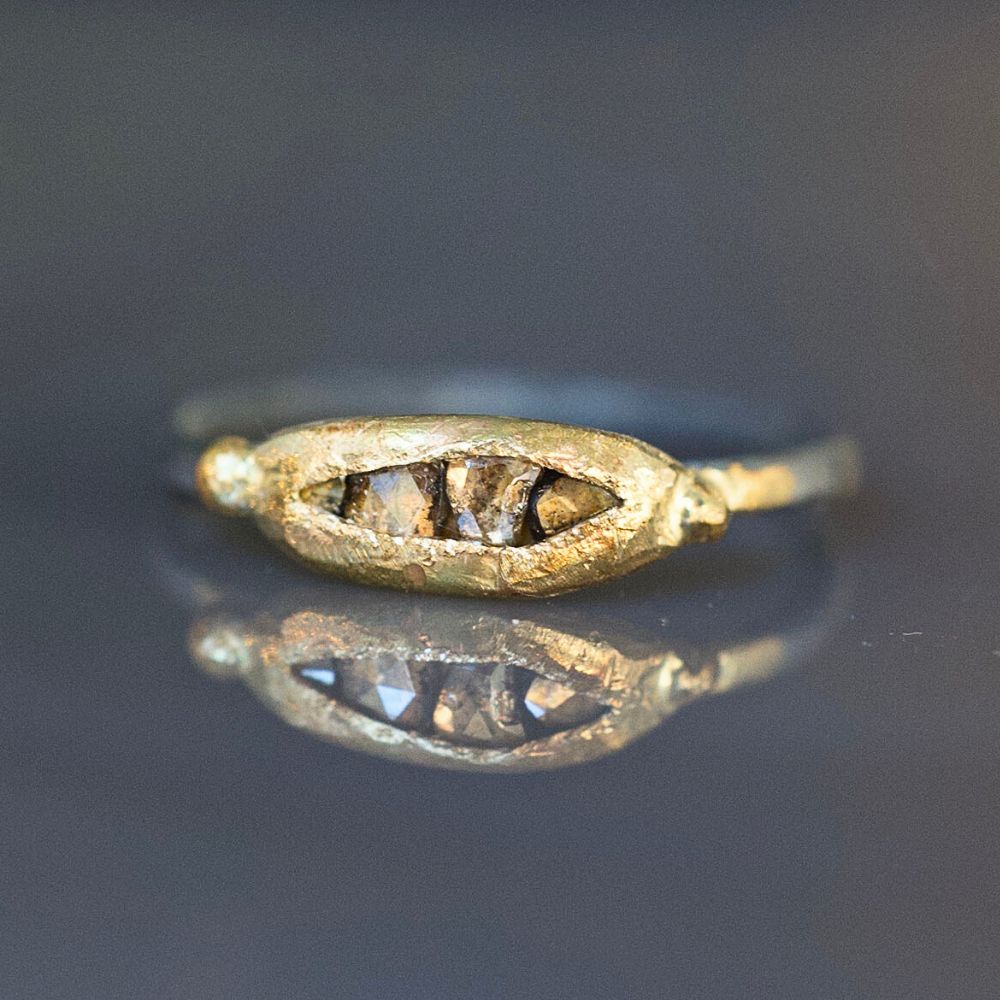 Cognac Rose Cut Diamond Band - Mini