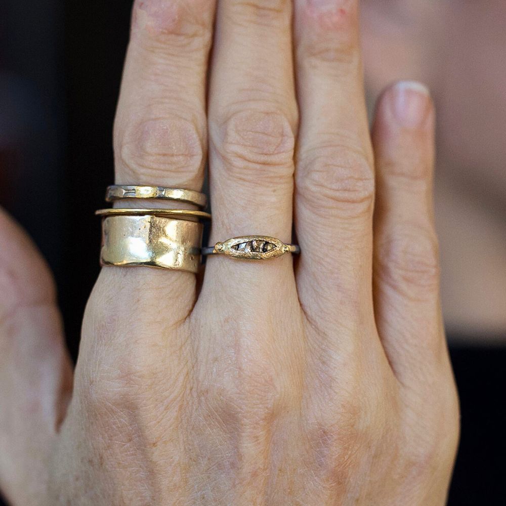 Cognac Rose Cut Diamond Band - Mini