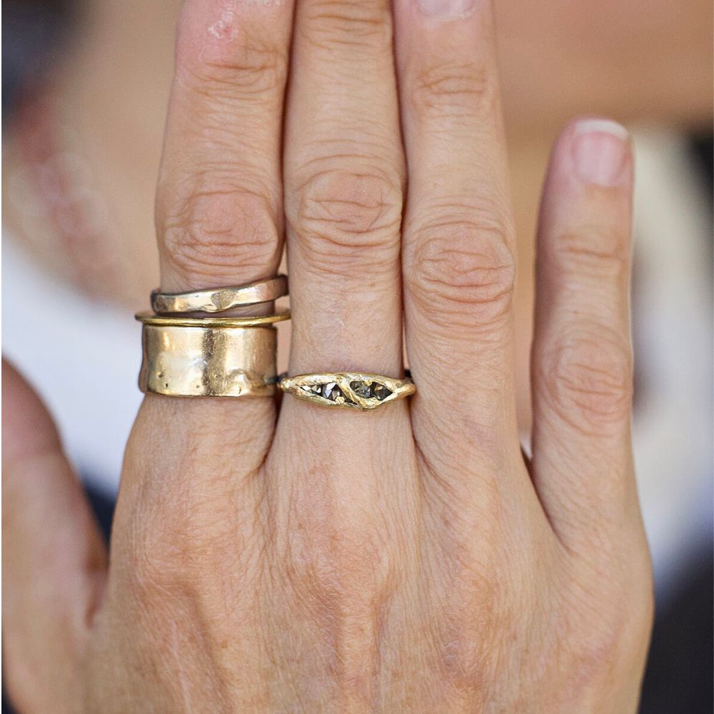 Cognac Rose Cut Diamond Band