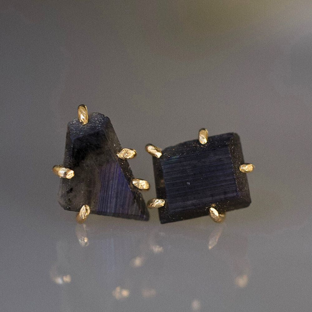 Spectrolite (Labradorite from Finland) Small Stone Studs