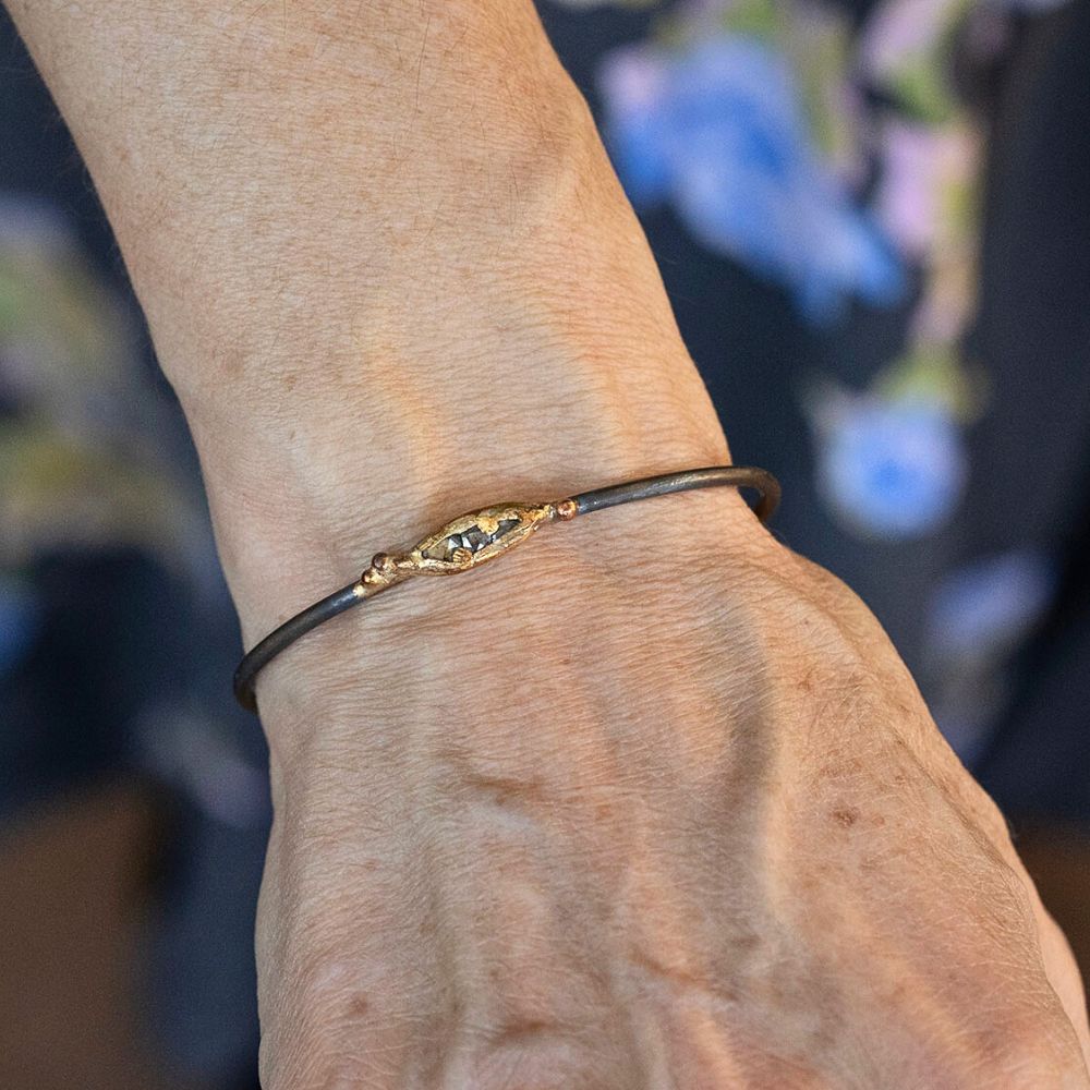 Cognac Triple Rose Cut Diamond Cuff