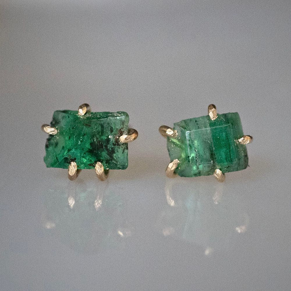 Brazilian Emerald Small Stone Studs